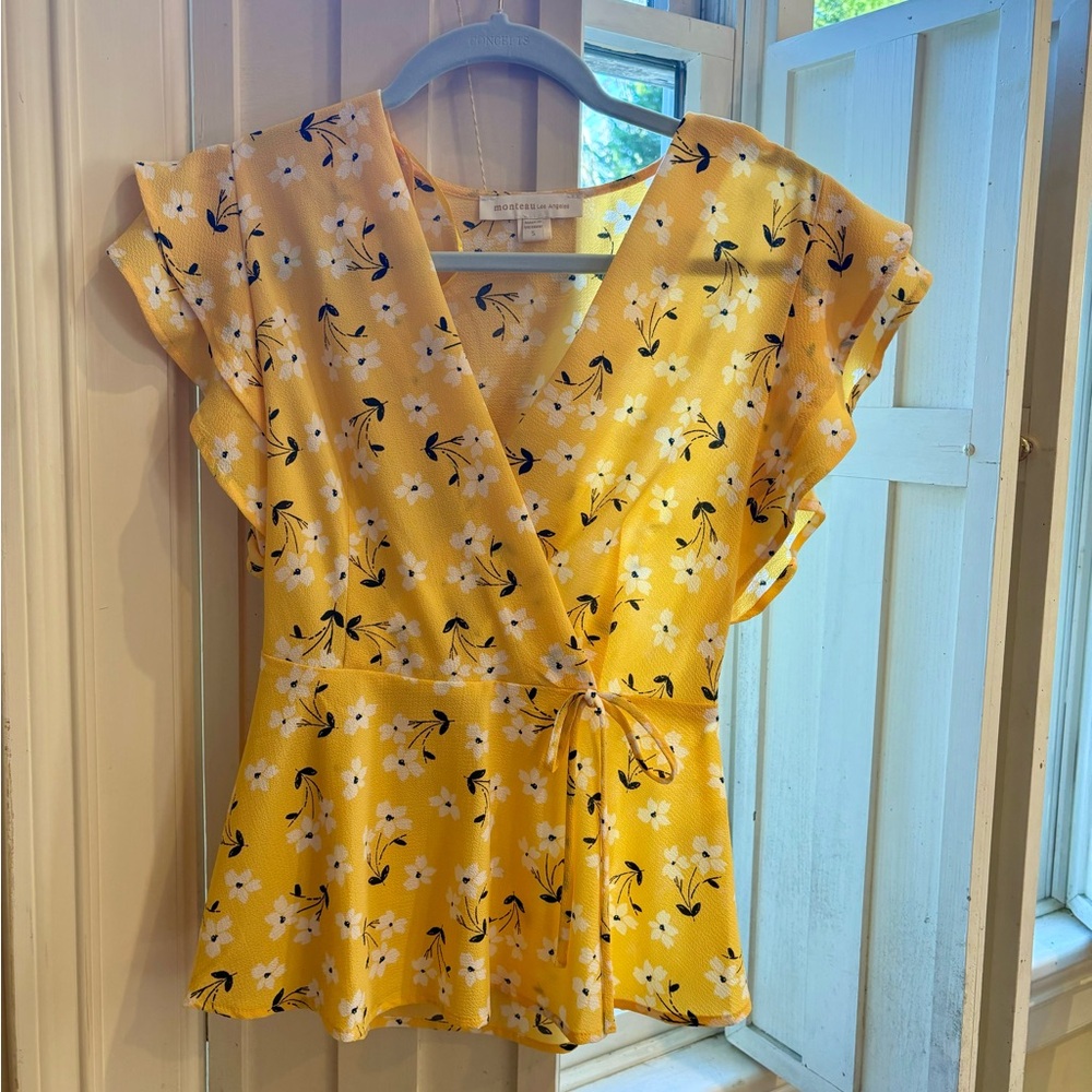 TJ Maxx Yellow floral blouse